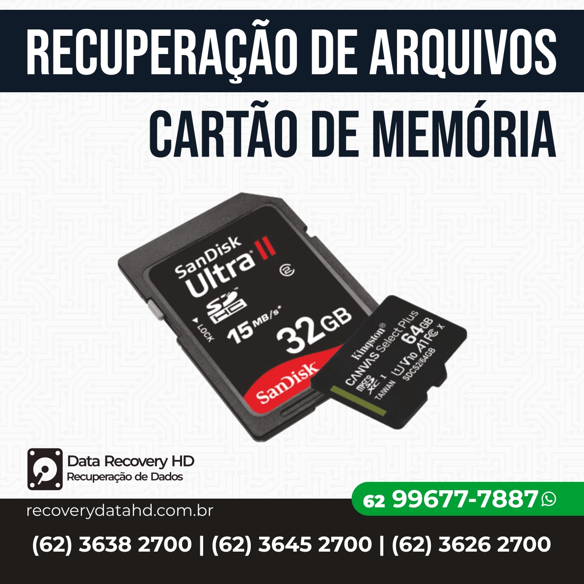 RECOVERY DADOS GOIANIA-RECUPERAÇÃO DE ARQUIVOS CARTAO DE MEMORIA GOIANIA