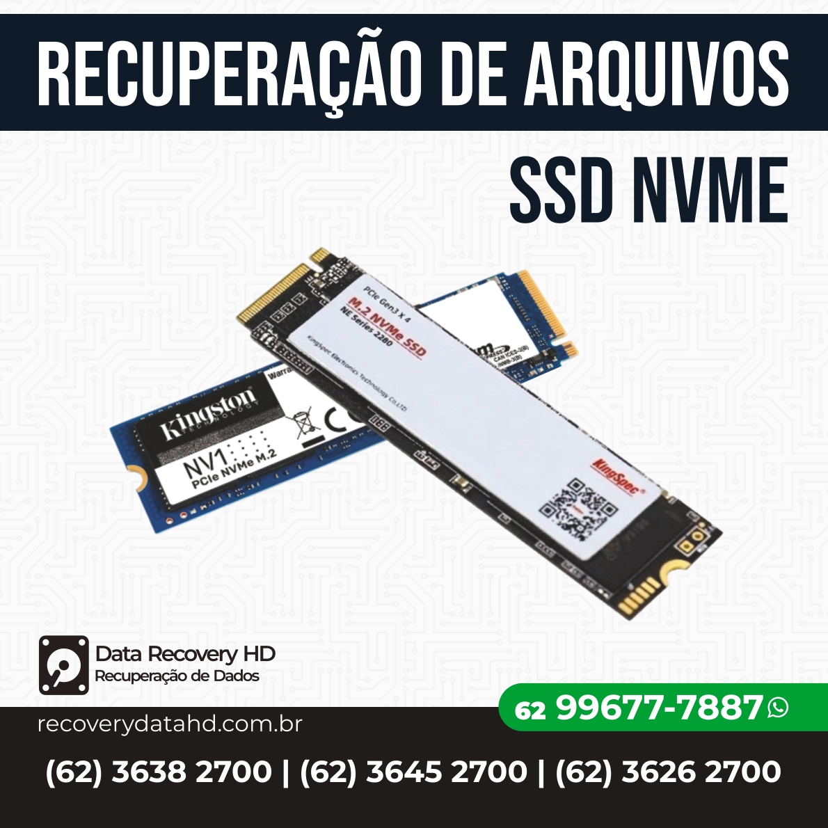 RECOVERY DADOS GOIANIA-RECUPERAÇÃO DE ARQUIVOS SSD NVME GOIANIA