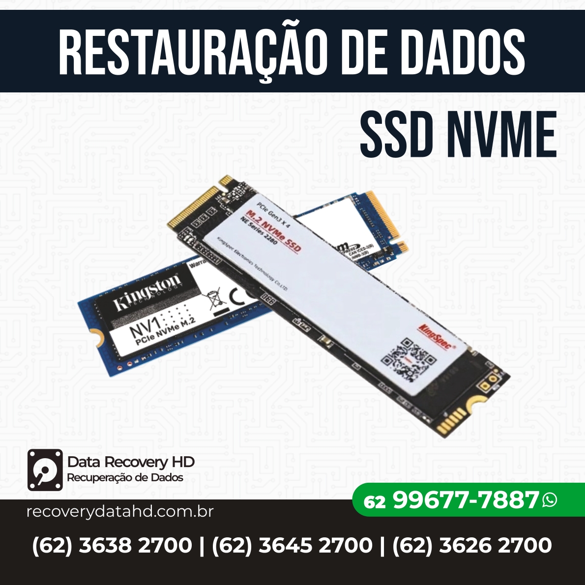 RECOVERY DADOS GOIANIA-RESTAURAÇÃO DE DADOS SSD NVME GOIAS