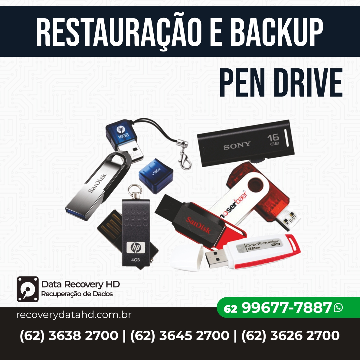 RECOVERY DADOS GOIANIA-RESTAURAÇÃO E BACKUP PEN DRIVE GOIANIA